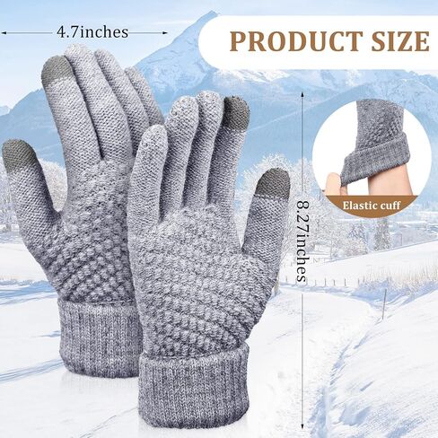 2 Sets Winter Hats Gloves for Women Knit Beanie Slouchy Women Winter Brim Hat Women Touchscreen Glove Winter Beanie with Brim in Kuwait