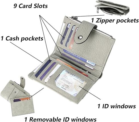 محفظة جلدية طويلة للنساء من SUVERCH، محفظة جيب جلدية بحجب RFID، محفظة صغيرة للسيدات مع نافذة لبطاقة الهوية in Kuwait