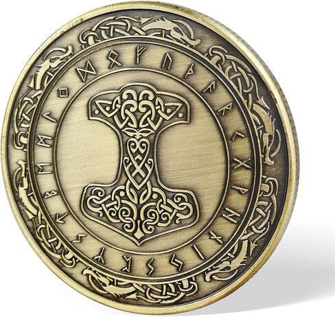 Norse Viking Symbol Coin Nordic Mythology Proective Talisman, Set of 5 in Saudi Arabia