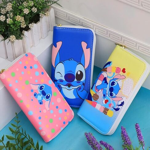 Kowckxi Cute Wallet for Men and Women, Cartoon PU Leather Purse, Clutch Stylish Zip Around Wallet Card Holder, 2Pcs Set in Saudi Arabia