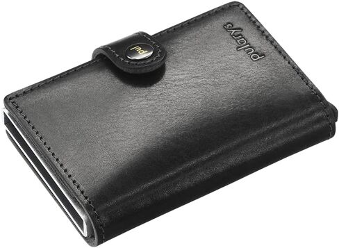 محفظة Pularys VIKING الصغيرة - جلد فاخر - أسود - مشبك تثبيت - جيب للأوراق النقدية - حجب RFID - ما يصل إلى 8 فتحات للبطاقات - مريحة وآمنة - كلاسيكية in Kuwait