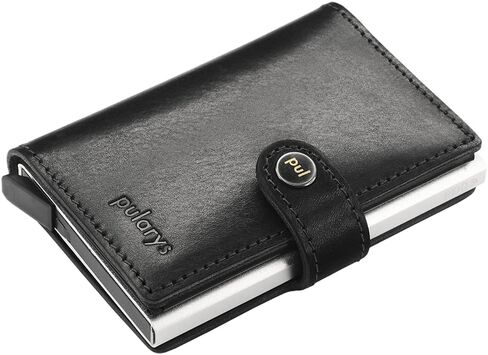 محفظة Pularys VIKING الصغيرة - جلد فاخر - أسود - مشبك تثبيت - جيب للأوراق النقدية - حجب RFID - ما يصل إلى 8 فتحات للبطاقات - مريحة وآمنة - كلاسيكية in Kuwait