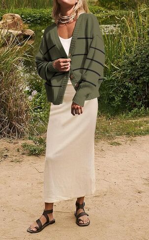 ملابس خريفية نسائية، سترات صوفية عصرية، كاجوال بياقة على شكل V، مفتوحة من الأمام، وأزرار لأعلى، وفضفاضة، ومتماسكة، وسترات خارجية in Kuwait