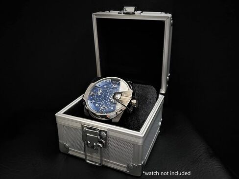 Extra Large Tactical Style Black Aluminum Reinforced Single Watch Case Jewelry Storage Box - Blackstatic Collection | Graduation & Fathers Day - Gifts For Men in Kuwait