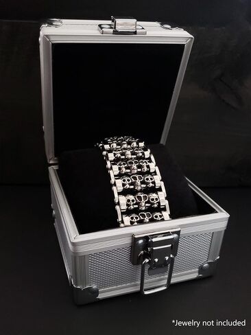 Extra Large Tactical Style Black Aluminum Reinforced Single Watch Case Jewelry Storage Box - Blackstatic Collection | Graduation & Fathers Day - Gifts For Men in Kuwait