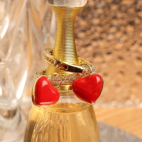 Sonateomber Small Heart Gold Hoop Earrings for Women - Sparkly Huggie Ring Circle Daily Jewelry Gift for Christmas Party in Saudi Arabia