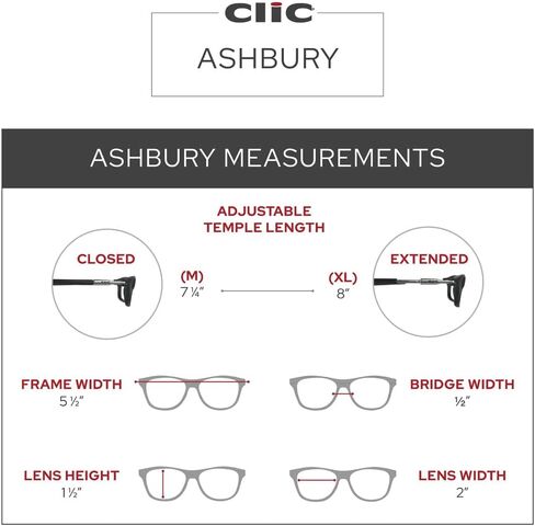 نظارة شمسية كليك مغناطيسية، عدسات مستقطبة، حماية 100% من الأشعة فوق البنفسجية فئة A وB، هيكل قابل للتعديل، Ashbury (حجم متوسط ​​- X-Large) in Kuwait