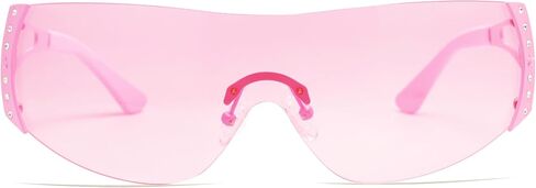 VANLINKER Wrap Around Y2K Sunglasses for Women Men Trendy Oversized Futuristic Sun Glasses Fashion Shield Flat Top Shades in Kuwait