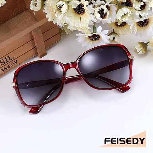 FEISEDY Womens Polarized Sunglasses, Trendy Elegant Colored Frame for Ladies, UV400 Protection B2760 in Kuwait