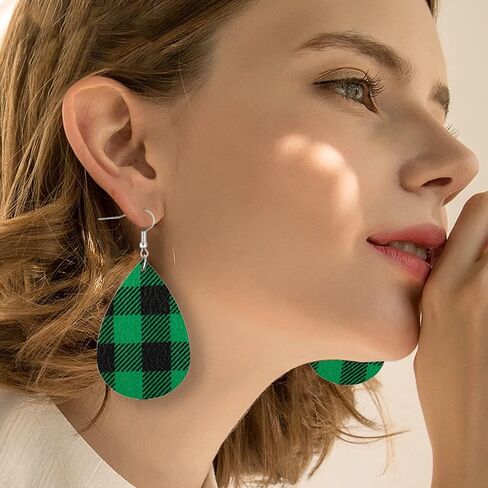 Christmas Earrings for Women Bulk Christmas Xmas Faux Leather Earrings Pack Holiday Earrings Set for Girls Variety Party Decorations Supplies in Saudi Arabia