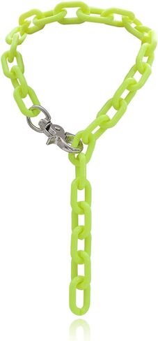 Exaggerated Fashion Acrylic Paperclip Chain Choker Necklace Punk Chunky Statement Personalized Vintage Oval Resin Collar Hip Hop Jewellry for Women Girls Gifts in Saudi Arabia
