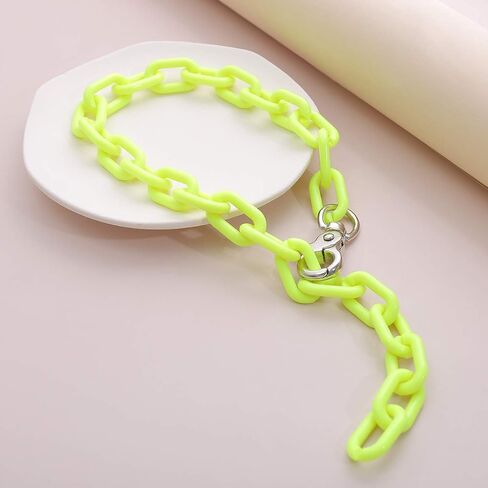 Exaggerated Fashion Acrylic Paperclip Chain Choker Necklace Punk Chunky Statement Personalized Vintage Oval Resin Collar Hip Hop Jewellry for Women Girls Gifts in Saudi Arabia
