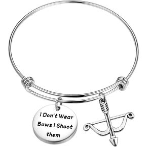 FOTAP Archery Gifts I Don't Wear Bows I Shoot Them Bracelet Hunting Gifts Bow and Arrow Charm Gift in Saudi Arabia