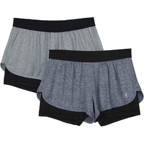 icyzone Running Yoga Shorts for Women - Activewear Workout Exercise Athletic Jogging Shorts 2-in-1 in Kuwait