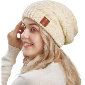 قبعة شتوية نسائية من Somaler قبعة شتوية متماسكة دافئة مكتنزة مترهلة قبعة تزلج in Kuwait