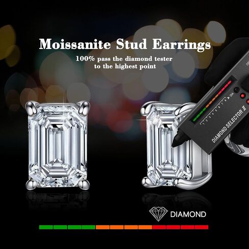 1-3ct مويسانيتي أقراط للنساء، D اللون VVS1 وضوح سوليتير جولة قطع مويسانيتي أقراط 18K الذهب الأبيض مطلي S925 الفضة الاسترليني الكلاسيكية مويسانيتي مجوهرات هدايا للنساء أمي زوجة in Kuwait