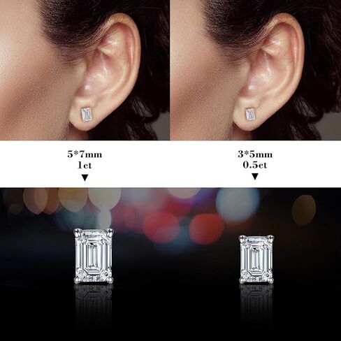 1-3ct مويسانيتي أقراط للنساء، D اللون VVS1 وضوح سوليتير جولة قطع مويسانيتي أقراط 18K الذهب الأبيض مطلي S925 الفضة الاسترليني الكلاسيكية مويسانيتي مجوهرات هدايا للنساء أمي زوجة in Kuwait