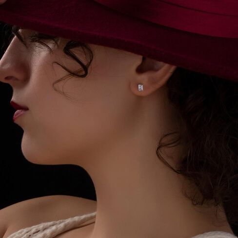 1-3ct مويسانيتي أقراط للنساء، D اللون VVS1 وضوح سوليتير جولة قطع مويسانيتي أقراط 18K الذهب الأبيض مطلي S925 الفضة الاسترليني الكلاسيكية مويسانيتي مجوهرات هدايا للنساء أمي زوجة in Kuwait