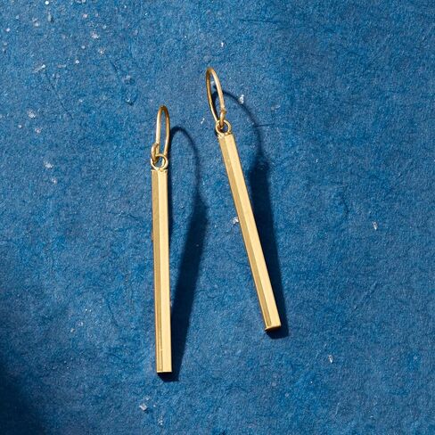 Ross-Simons 14kt Yellow Gold Linear Drop Earrings in Kuwait
