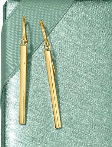 Ross-Simons 14kt Yellow Gold Linear Drop Earrings in Kuwait