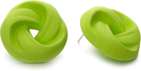 RUOFFETA Acrylic Love Knot Stud Earrings, Candy Color Statement Earrings for Women Girls in Kuwait