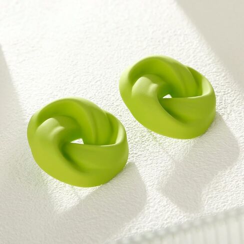 RUOFFETA Acrylic Love Knot Stud Earrings, Candy Color Statement Earrings for Women Girls in Kuwait