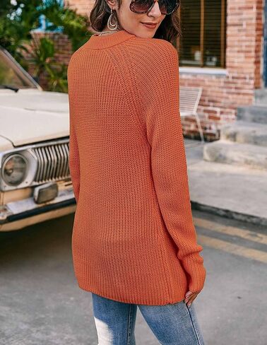 koitmy Women's Mock Neck Long Sleeve Raglan Pullover Sweater in Saudi Arabia