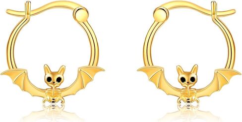14k Soild Gold Hoop Earrings Cute Hugging Earrings Real Gold Dainty Gifts For Women Girls Halloween Christmas Gift in Kuwait