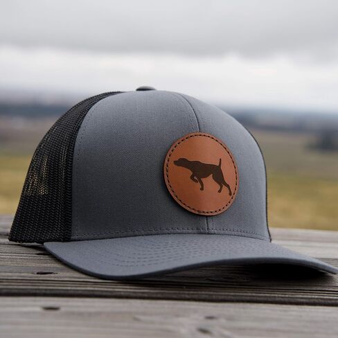 Palouse Prairie GSP German Shorthair Pointer Hat German Shorthair Pointer Leather Patch Hat GSP Trucker GSP Gift Shorthaired Pointer One Size in Saudi Arabia