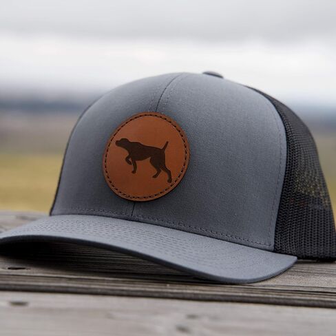 Palouse Prairie GSP German Shorthair Pointer Hat German Shorthair Pointer Leather Patch Hat GSP Trucker GSP Gift Shorthaired Pointer One Size in Saudi Arabia
