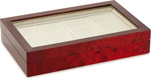 صندوق تخزين ساعة الجيب ديبلومات بيرل وود 12 مع جزء علوي شفاف in Kuwait