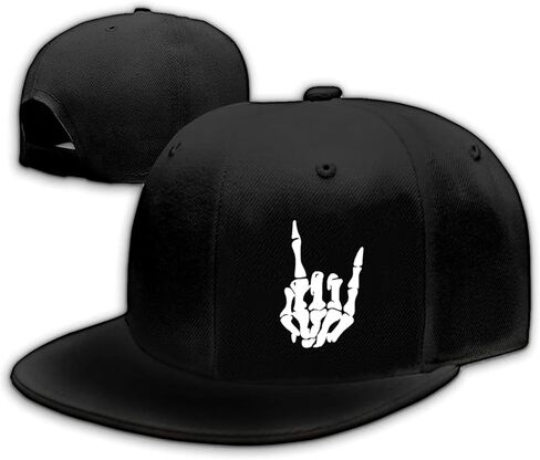 قبعات Snapback للرجال قبعة جمجمة مسطحة بيل قبعة للأولاد المفاجئة على ظهره قبعة بيسبول هيكل عظمي يد سوداء in Kuwait