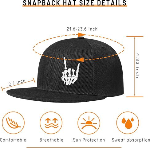 قبعات Snapback للرجال قبعة جمجمة مسطحة بيل قبعة للأولاد المفاجئة على ظهره قبعة بيسبول هيكل عظمي يد سوداء in Kuwait
