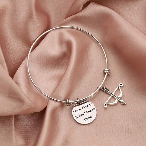 FOTAP Archery Gifts I Don't Wear Bows I Shoot Them Bracelet Hunting Gifts Bow and Arrow Charm Gift in Saudi Arabia