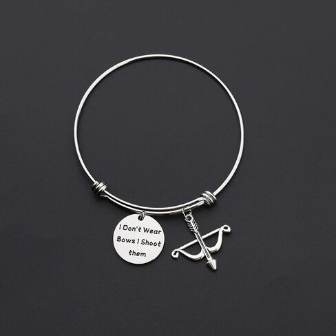 FOTAP Archery Gifts I Don't Wear Bows I Shoot Them Bracelet Hunting Gifts Bow and Arrow Charm Gift in Saudi Arabia