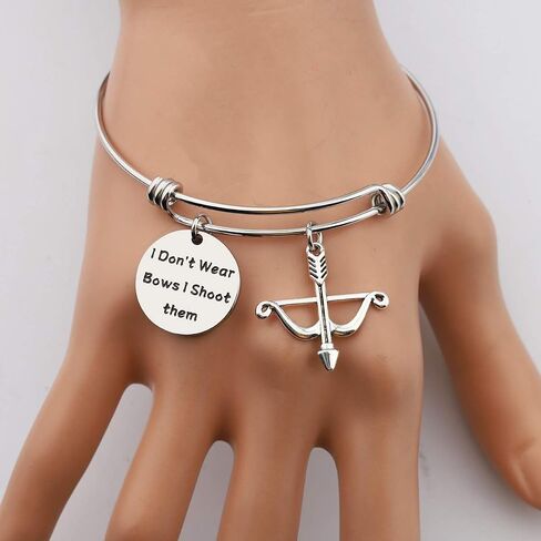 FOTAP Archery Gifts I Don't Wear Bows I Shoot Them Bracelet Hunting Gifts Bow and Arrow Charm Gift in Saudi Arabia