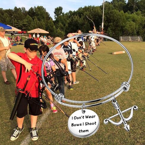FOTAP Archery Gifts I Don't Wear Bows I Shoot Them Bracelet Hunting Gifts Bow and Arrow Charm Gift in Saudi Arabia