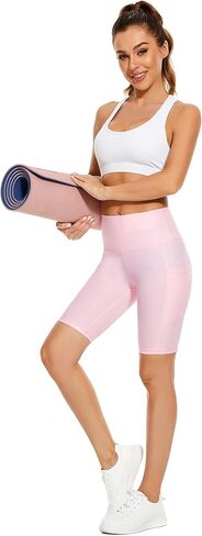 Taydey Women's High Waist Yoga Running Workout Athletic Cycling Hiking Sports Shorts in Kuwait