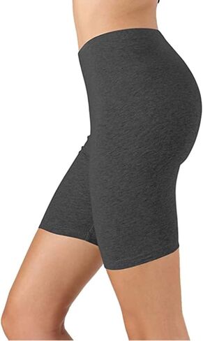 شورت Zenana ZONE12SPORTS للسيدات مصنوع من القطن الفاخر (1X، فحمي) in Kuwait