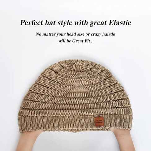 قبعة شتوية نسائية من Somaler قبعة شتوية متماسكة دافئة مكتنزة مترهلة قبعة تزلج in Kuwait