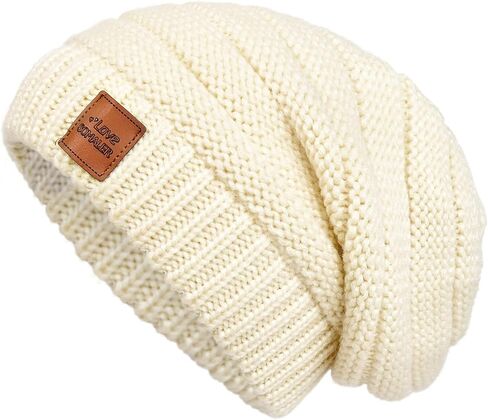 قبعة شتوية نسائية من Somaler قبعة شتوية متماسكة دافئة مكتنزة مترهلة قبعة تزلج in Kuwait