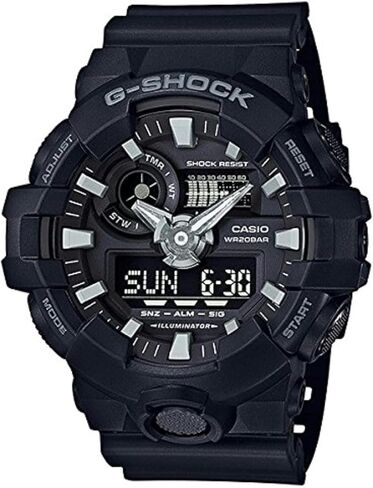 Casio G-shock Ana Digi All Black Men's Watch, 200 Meter Water Resistant with Day and Date GA-700-1B in Saudi Arabia