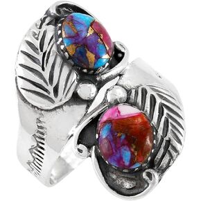 Turquoise Ring Sterling Silver 925 Genuine Gemstones Size 6 to 11