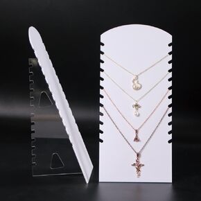 Coward 2Pcs/Set Acrylic Jewelry Holder Organizer, Necklace Display Stand For Show, Necklaces Rack For Selling(Acrylic White)