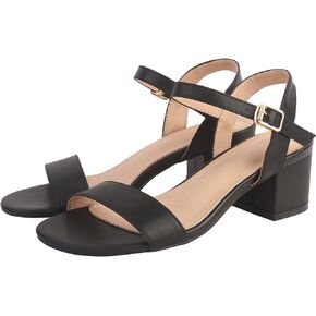 DADAWEN Women's Open Toe Ankle Strap Glitter Low Block Chunky Heels Sandals Party Dress Pumps Shoes in Saudi Arabia