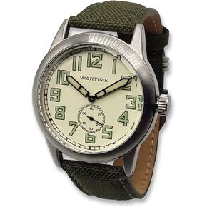 WW2 Military Watch – Vintage USAAF Watch, Swiss-Quartz Movement with Canvas strap and leather lining, 10 ATM Water Resistant. The Perfect WW2 Memorabilia. Mens Watches for Ever in Kuwait