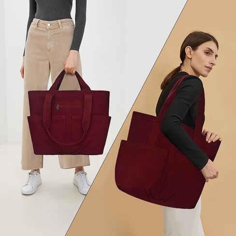 حقيبة كبيرة من القماش شديدة التحمل من يودورا للنساء مقاومة للماء وجيوب متعددة للعمل المكتبي والممرضة in Kuwait
