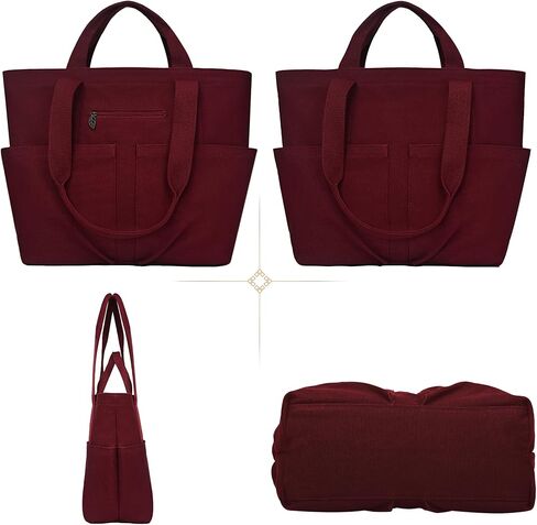 حقيبة كبيرة من القماش شديدة التحمل من يودورا للنساء مقاومة للماء وجيوب متعددة للعمل المكتبي والممرضة in Kuwait