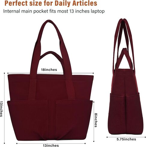 حقيبة كبيرة من القماش شديدة التحمل من يودورا للنساء مقاومة للماء وجيوب متعددة للعمل المكتبي والممرضة in Kuwait