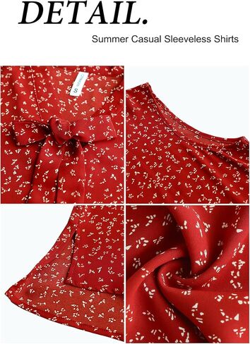 CZYINXIAN المرأة الصيف بلا أكمام التعادل الرقبة الشيفون البلوزات عارضة الشيفون تانك القمم القمصان in Kuwait